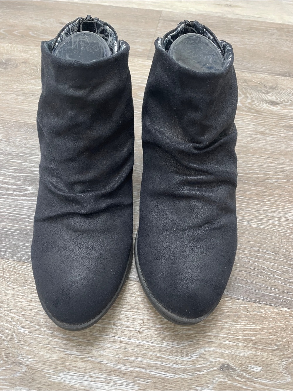 Blowfish Black Suede Zip Back Bootie size 8 1/2